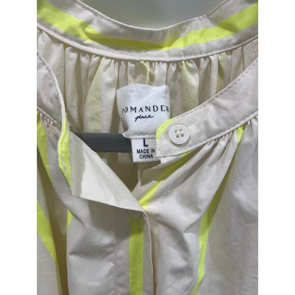 NWOT Pomander Place Tuckernuck Yellow and Tan Stripe Pia Coverup Dress Sz L - Picture 6 of 12